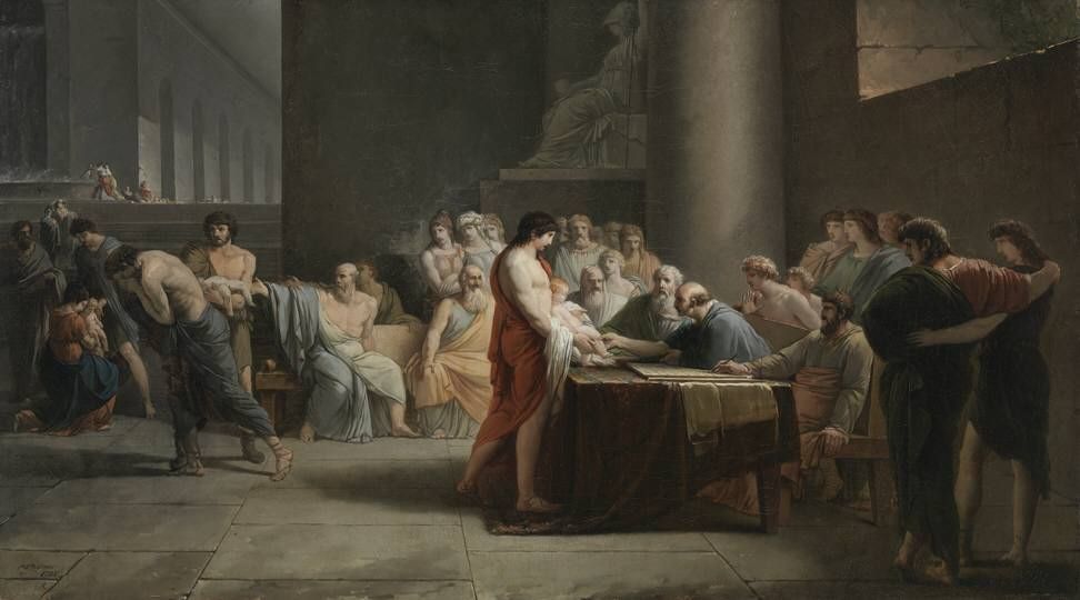 Жан-Пьер Сен-Урс  «Отбор детей в Спарте». 1785 г.